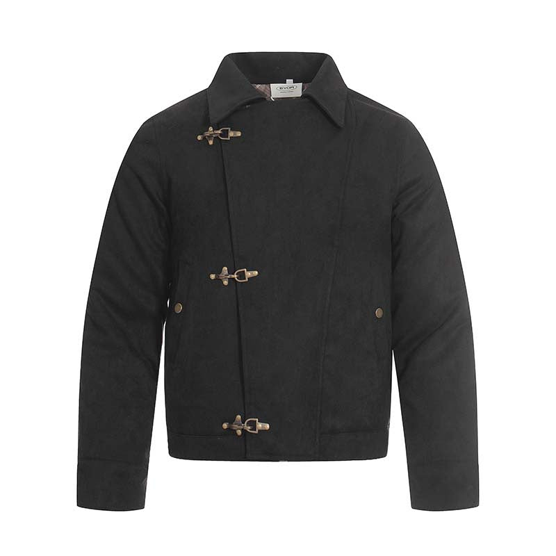 Deconstructed Suede Lapel Jacket