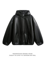 A+ Men's Hooded Leather Jacket