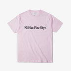 English Slogan Cotton T-Shirt Loose Fit Casual
