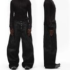 Curved 3D tailored loose-fitting jeans