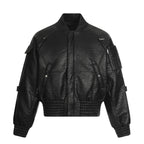 Men's Streetwear PU Leather Padded Jacket