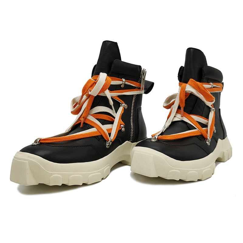 Five-pointed star high-top genuine leather Martin boots