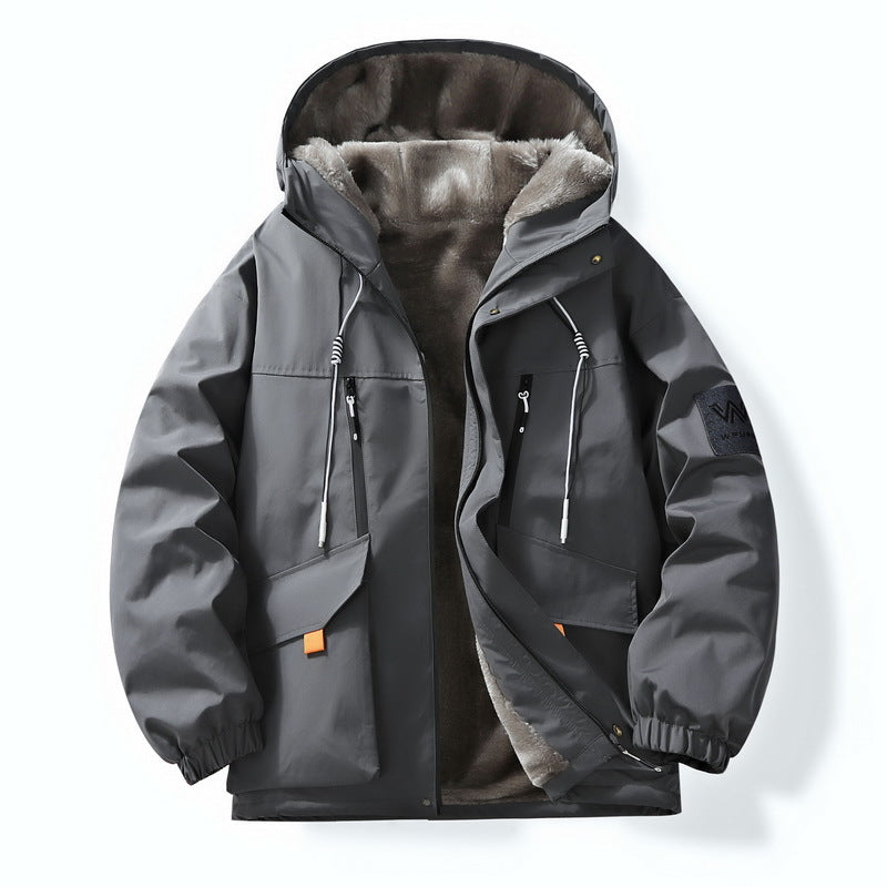 Men's thick and warm padded loose-fitting cotton coat