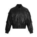 Men's Streetwear PU Leather Padded Jacket