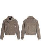 Suede fur motorcycle jacket