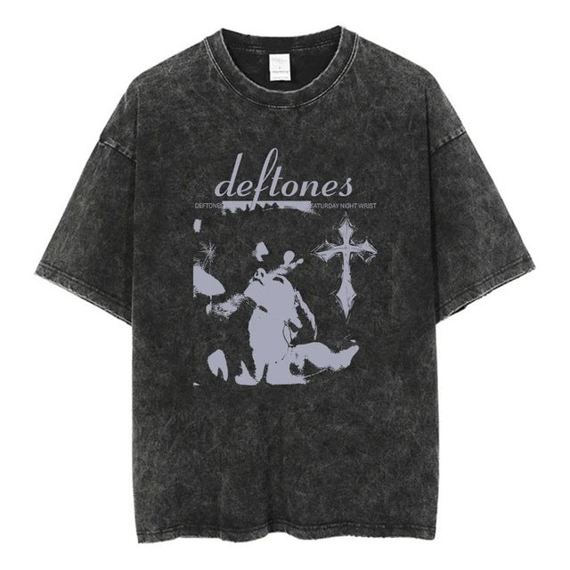 Deftones Band Graphic Cotton T-Shirt