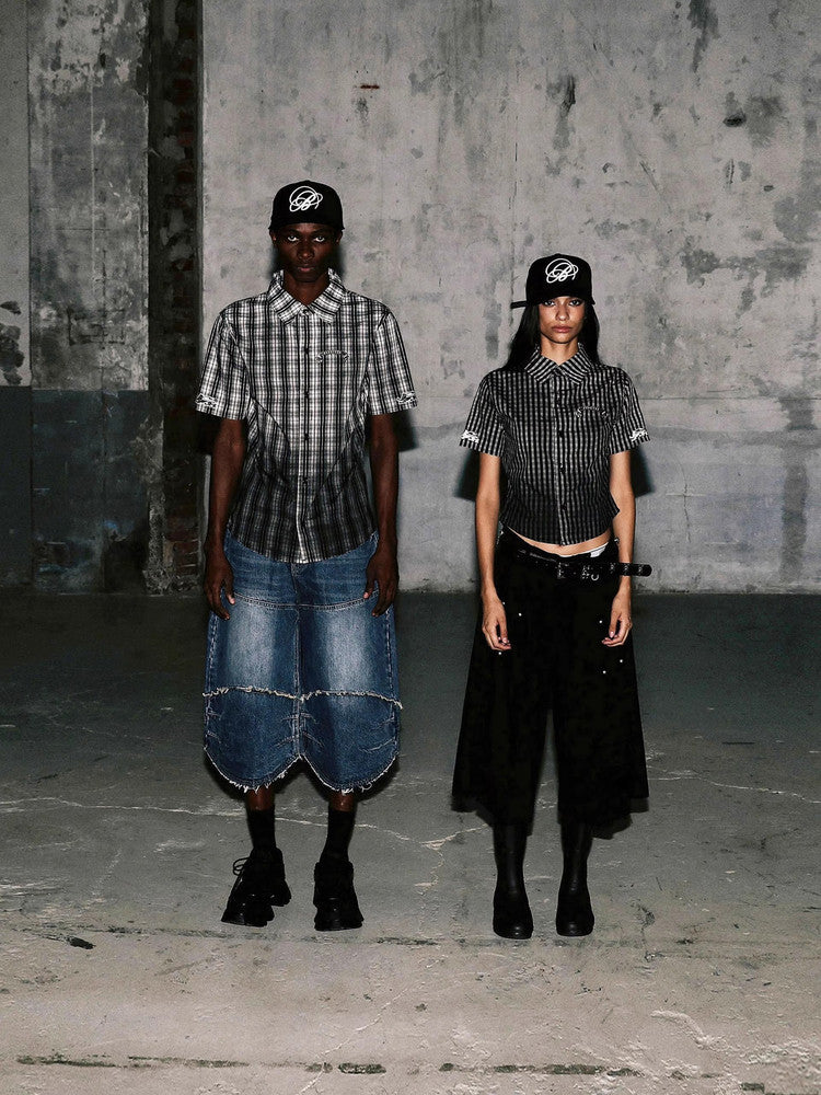 Vintage plaid distressed shirt