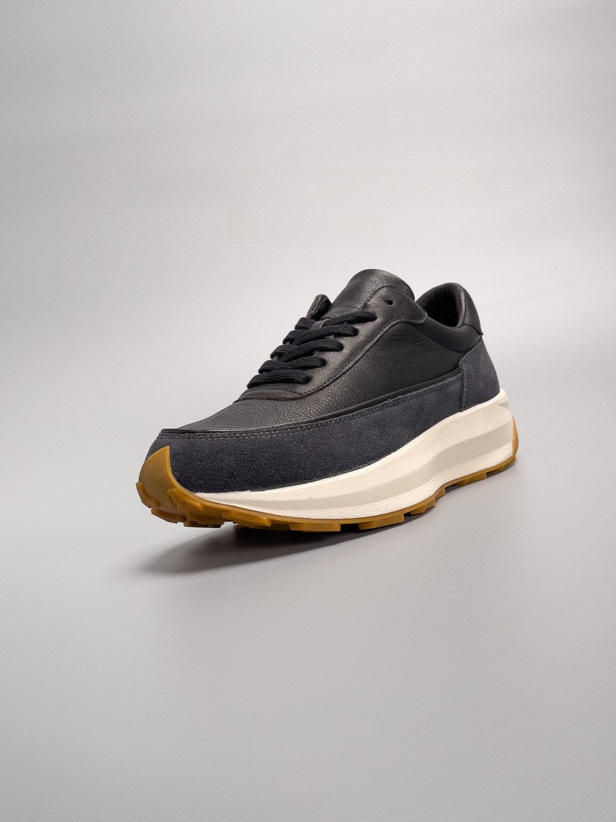 High-top vintage leather shoes