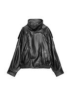 Leather  Stand Collar Jacket