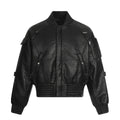 Men's Streetwear PU Leather Padded Jacket