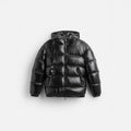 Solid cotton-padded hooded jacket