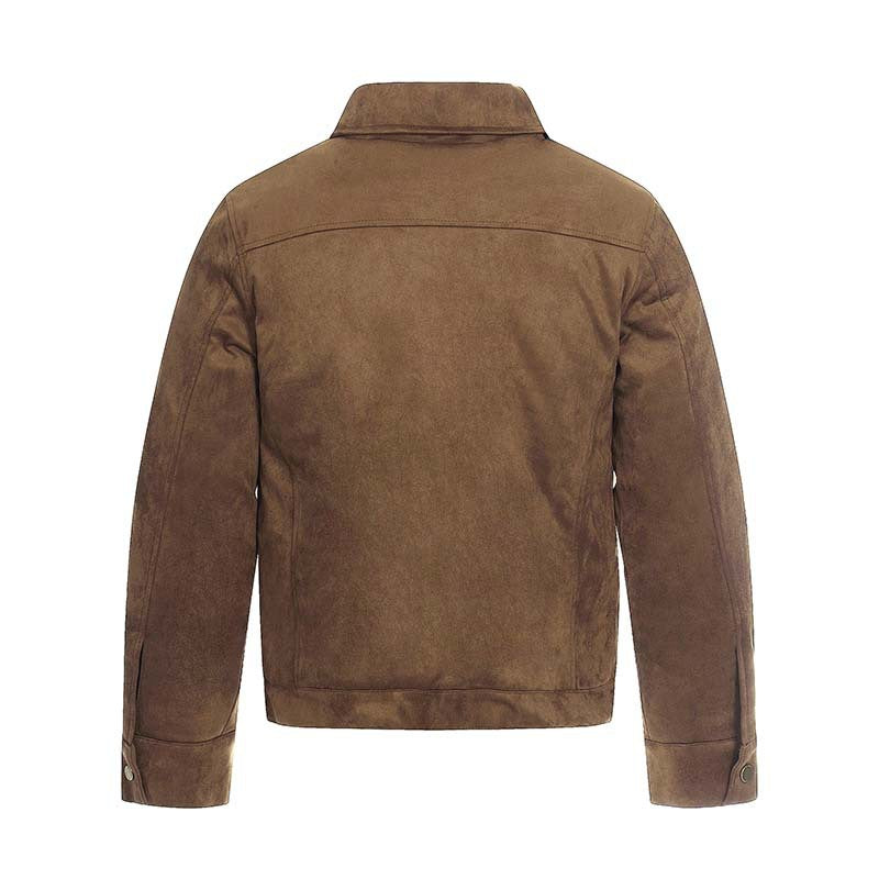 Deconstructed Suede Lapel Jacket