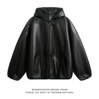 A+ Men's Hooded Leather Jacket