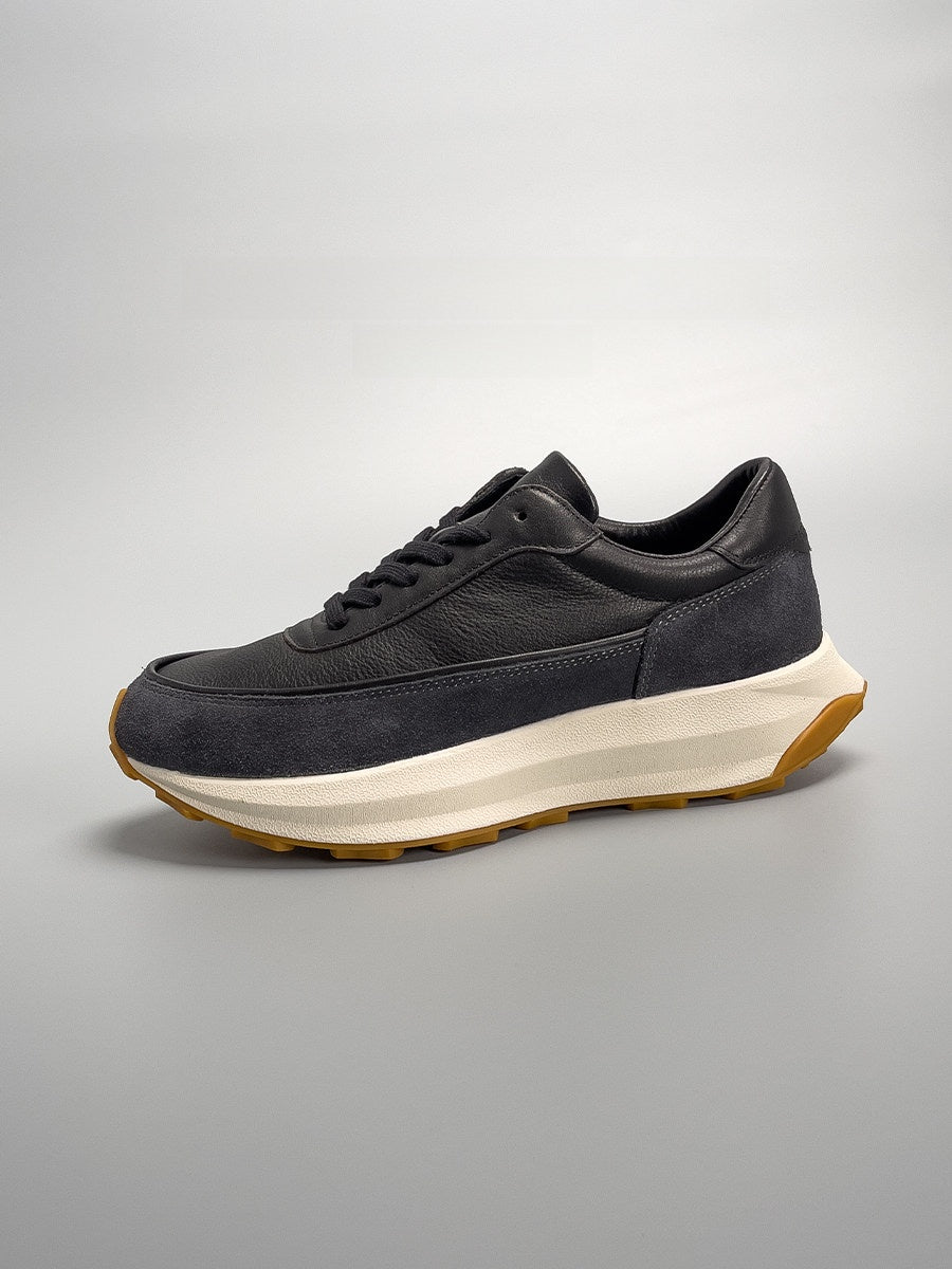 High-top vintage leather shoes