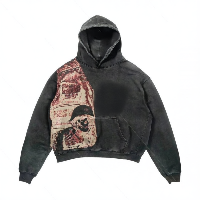 Oversized Print Hoodie