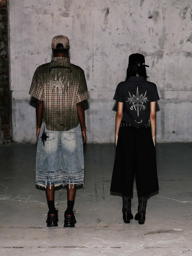 Vintage plaid distressed shirt