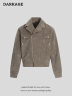Suede fur motorcycle jacket