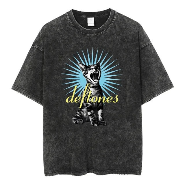 Deftones Band Graphic Cotton T-Shirt