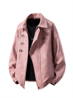 Mens Lapel Jacket with Metal Decoration