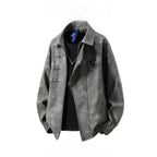 Mens Lapel Jacket with Metal Decoration