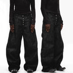 Curved 3D tailored loose-fitting jeans