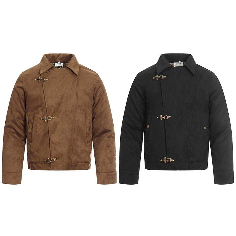 Deconstructed Suede Lapel Jacket