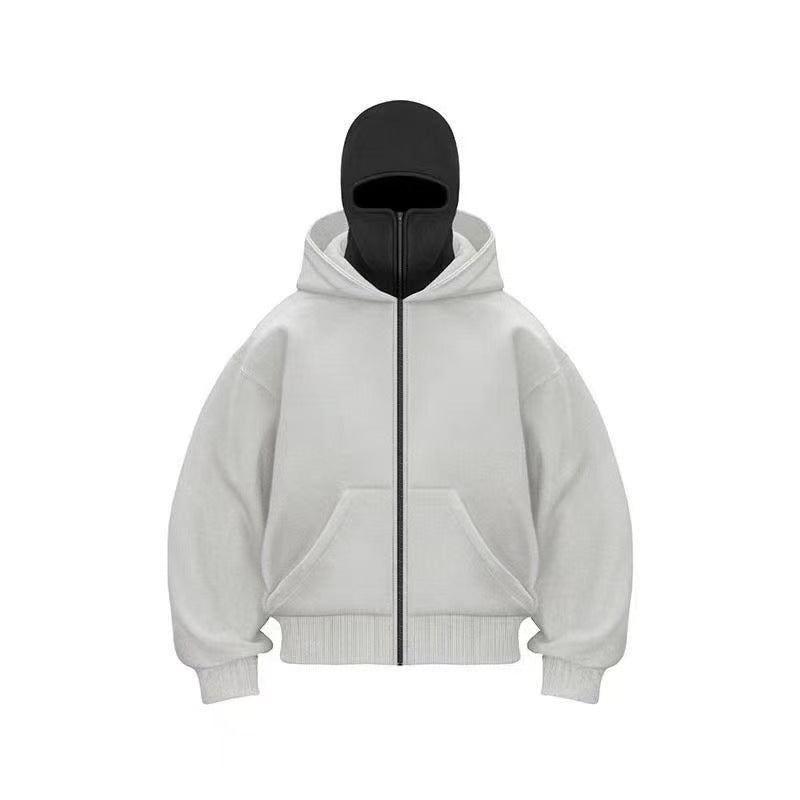 Light-colored board with hood men's hoodie