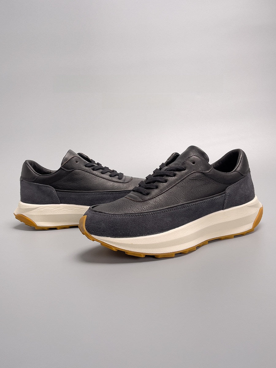 High-top vintage leather shoes