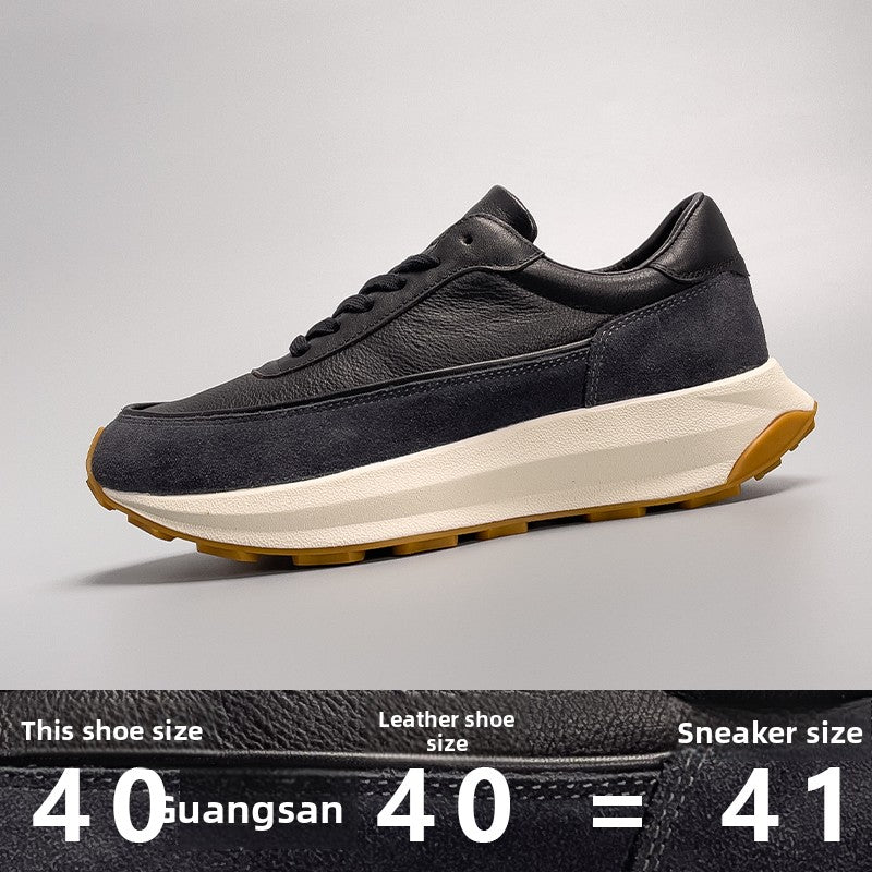 High-top vintage leather shoes