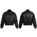 Men's Streetwear PU Leather Padded Jacket