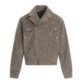 Suede fur motorcycle jacket