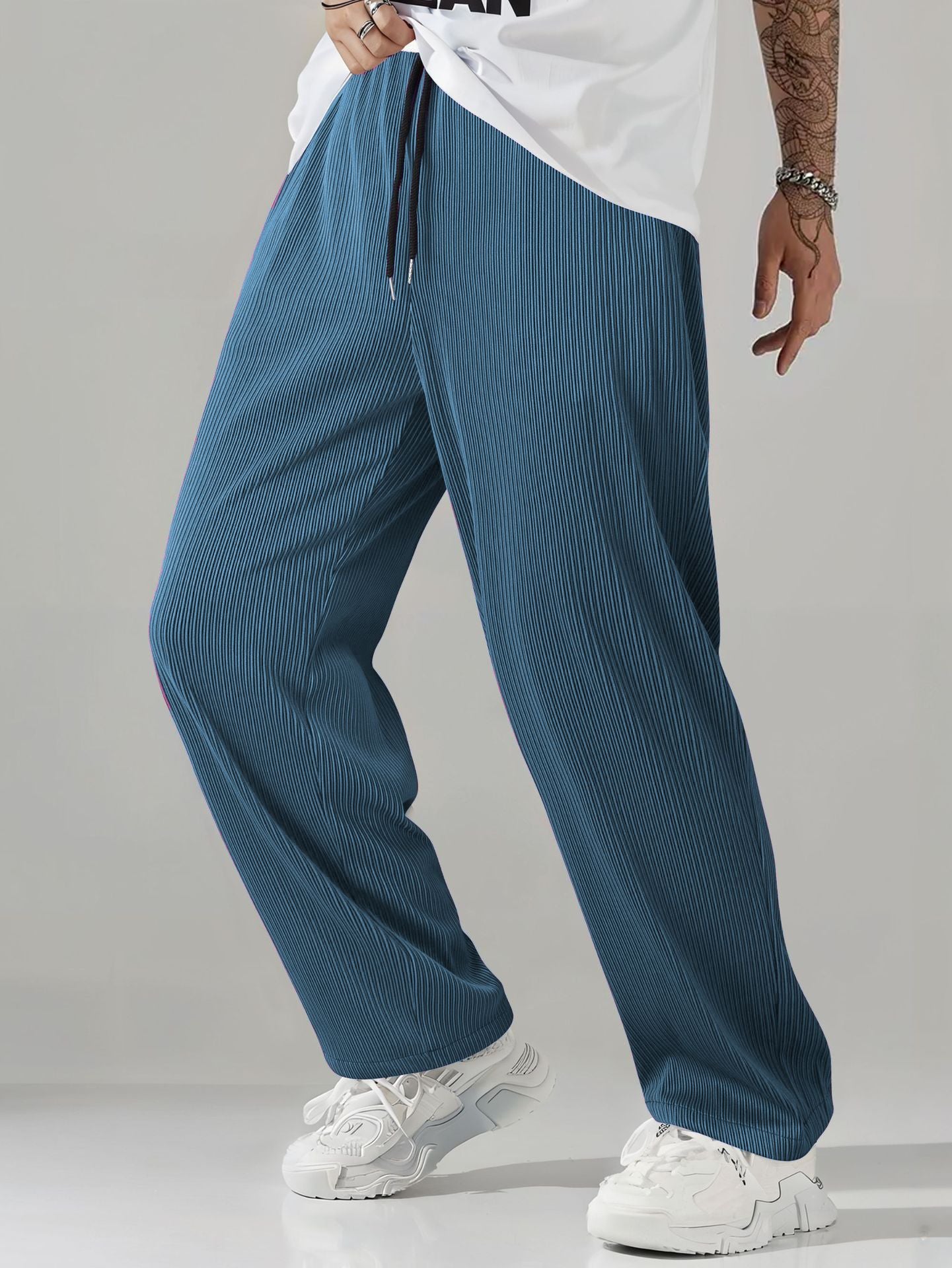Cationic stripe tube pants