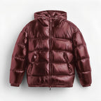 Solid cotton-padded hooded jacket
