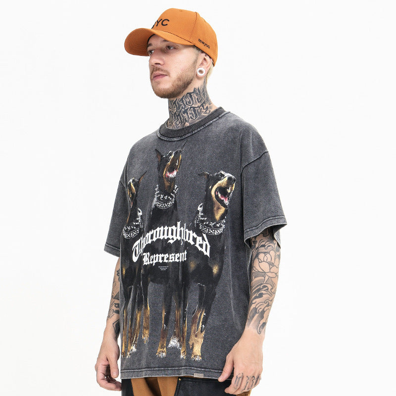 Hip-hop style printed short-sleeved T-shirt