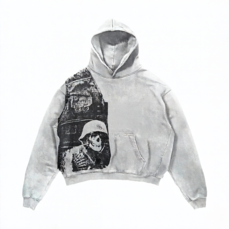 Oversized Print Hoodie