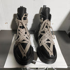 Genuine Leather High-Top Casual Sneakers