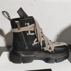 Genuine Leather High-Top Casual Sneakers