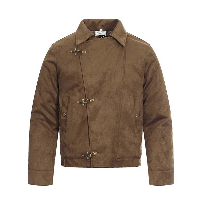 Deconstructed Suede Lapel Jacket