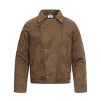 Deconstructed Suede Lapel Jacket