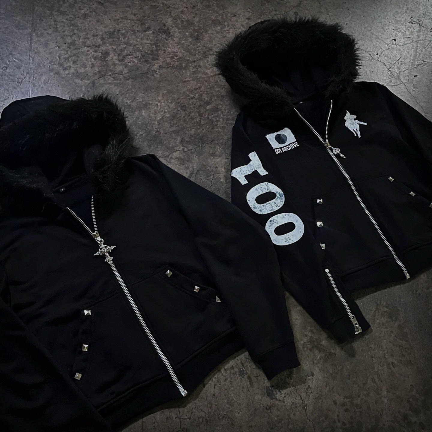 Mens Rivet Detail Hooded Cardigan