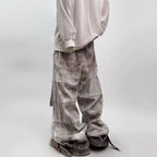 Vintage distressed washed denim jeans