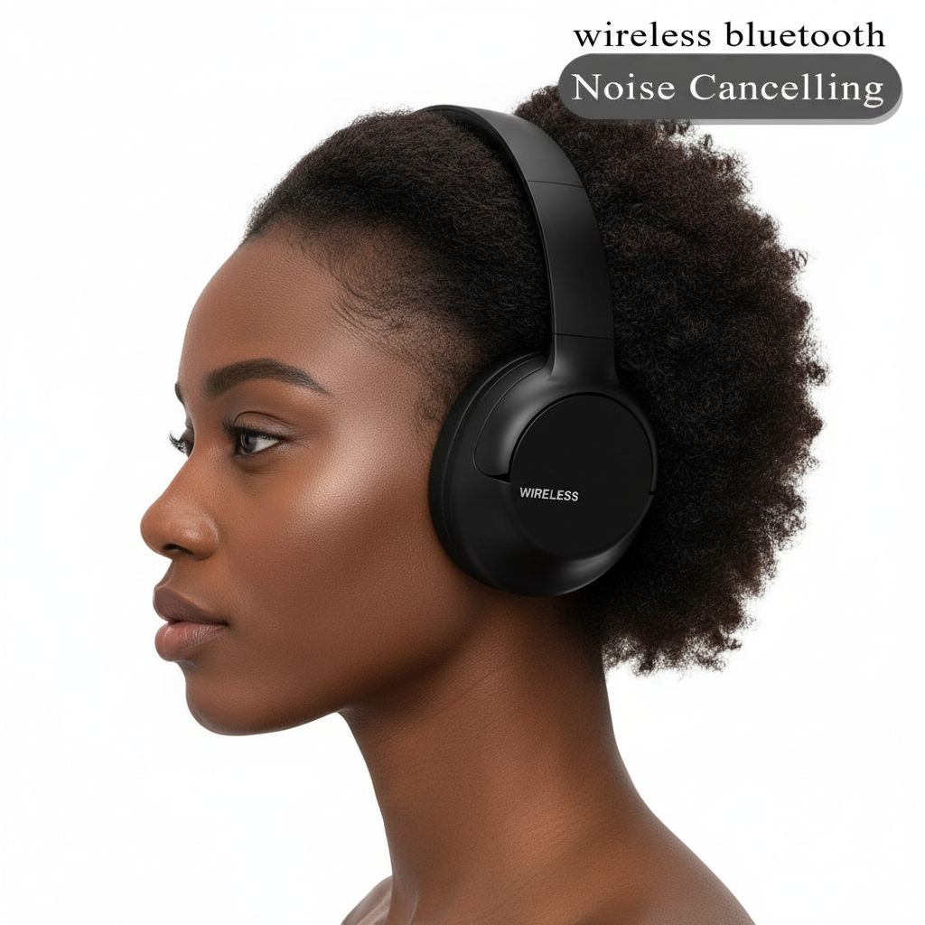 Headphones with African Female Model