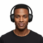 Headphones with African Male Model